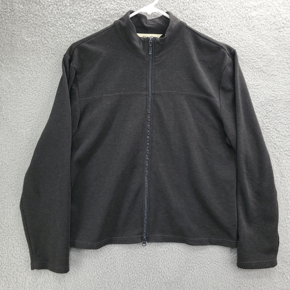 Eddie Bauer Zip Up Sweatshirt Womens Size Large Charcoal Gray